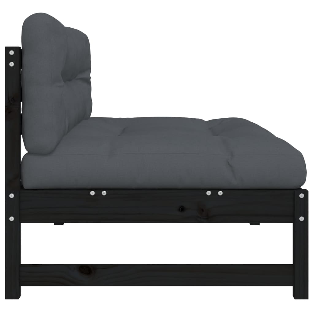 Versatile Middle Sofa Black 120x80 cm Patio Setup Outdoor Living 