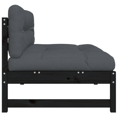 Versatile Middle Sofa Black 120x80 cm Patio Setup Outdoor Living 