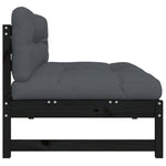 Versatile Middle Sofa Black 120x80 cm Patio Setup Outdoor Living