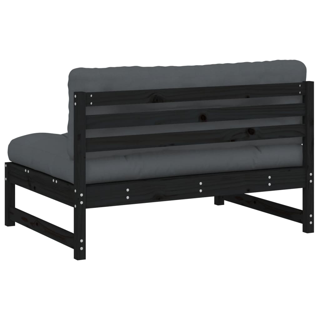 Versatile Middle Sofa Black 120x80 cm Patio Setup Outdoor Living 