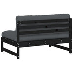 Versatile Middle Sofa Black 120x80 cm Patio Setup Outdoor Living