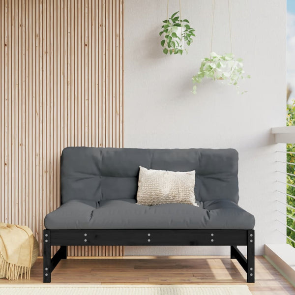  Versatile Middle Sofa Black 120x80 cm Patio Setup Outdoor Living