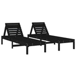 Minimalist Sun Loungers 2 pcs Black Patio Setup Modern Living