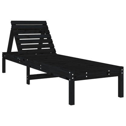 Minimalist Sun Loungers 2 pcs Black Patio Setup Modern Living 