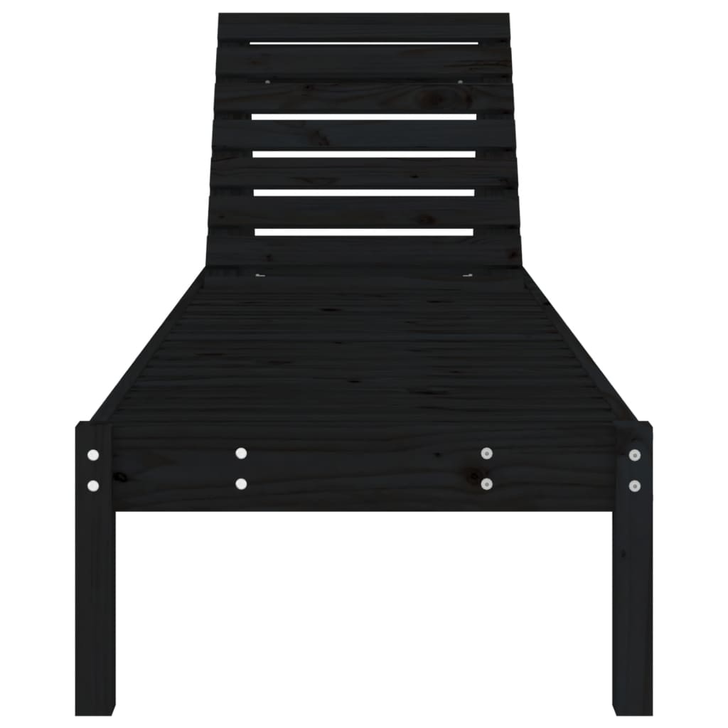 Minimalist Sun Loungers 2 pcs Black Patio Setup Modern Living 