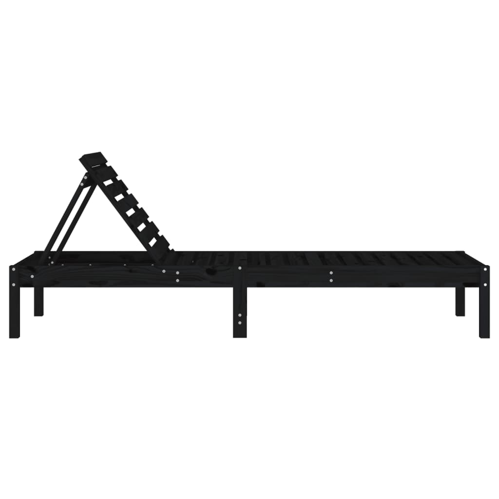 Minimalist Sun Loungers 2 pcs Black Patio Setup Modern Living 