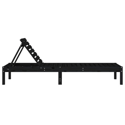 Minimalist Sun Loungers 2 pcs Black Patio Setup Modern Living 