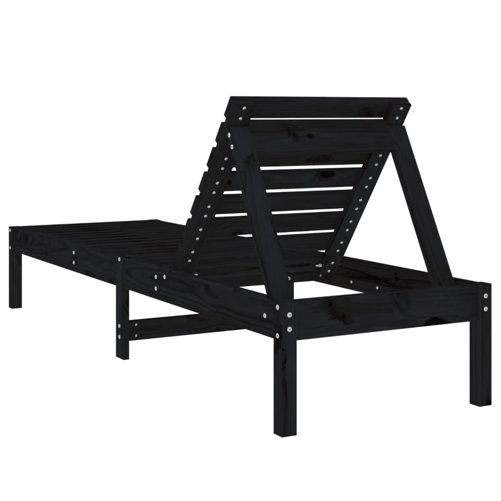 Minimalist Sun Loungers 2 pcs Black Patio Setup Modern Living 