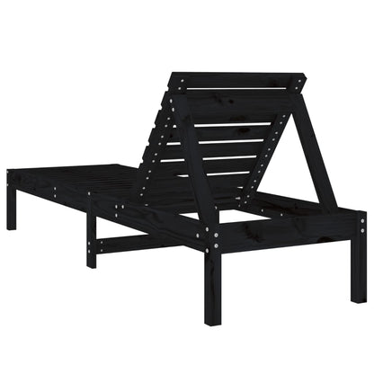 Minimalist Sun Loungers 2 pcs Black Patio Setup Modern Living 