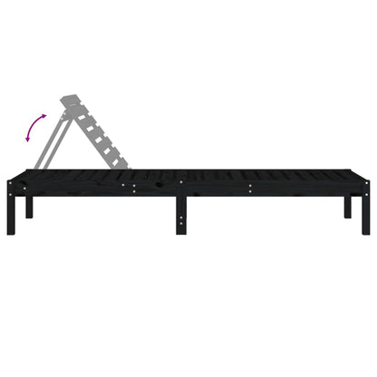 Minimalist Sun Loungers 2 pcs Black Patio Setup Modern Living 