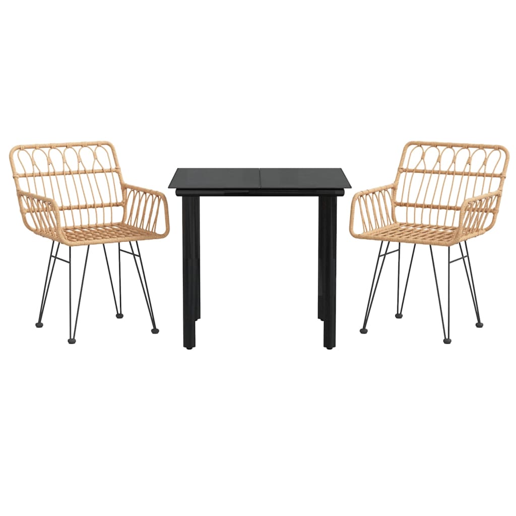 Elegant 3 Piece Garden Dining Set Relaxing Seating Modern Living 