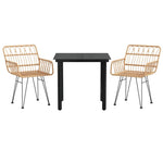 Elegant 3 Piece Garden Dining Set Relaxing Seating Modern Living