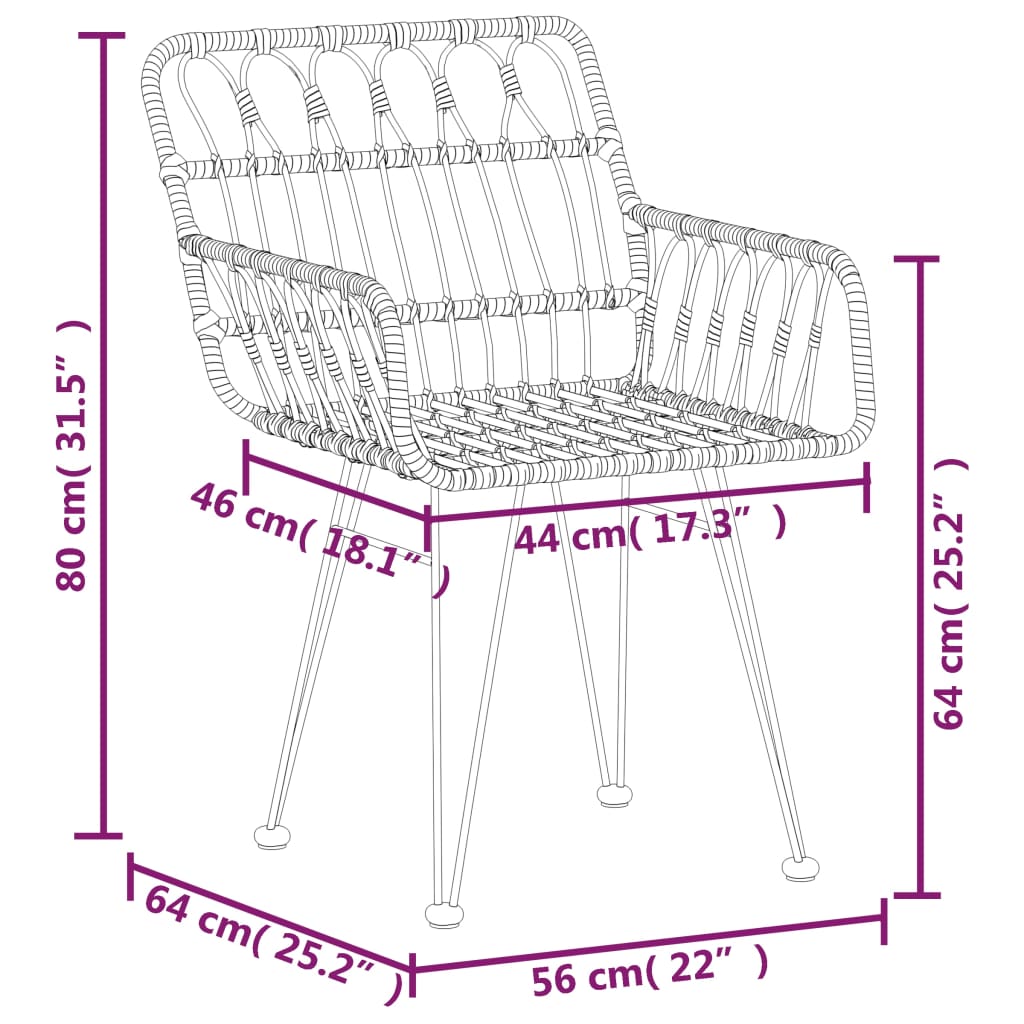 Elegant 3 Piece Garden Dining Set Relaxing Seating Modern Living 