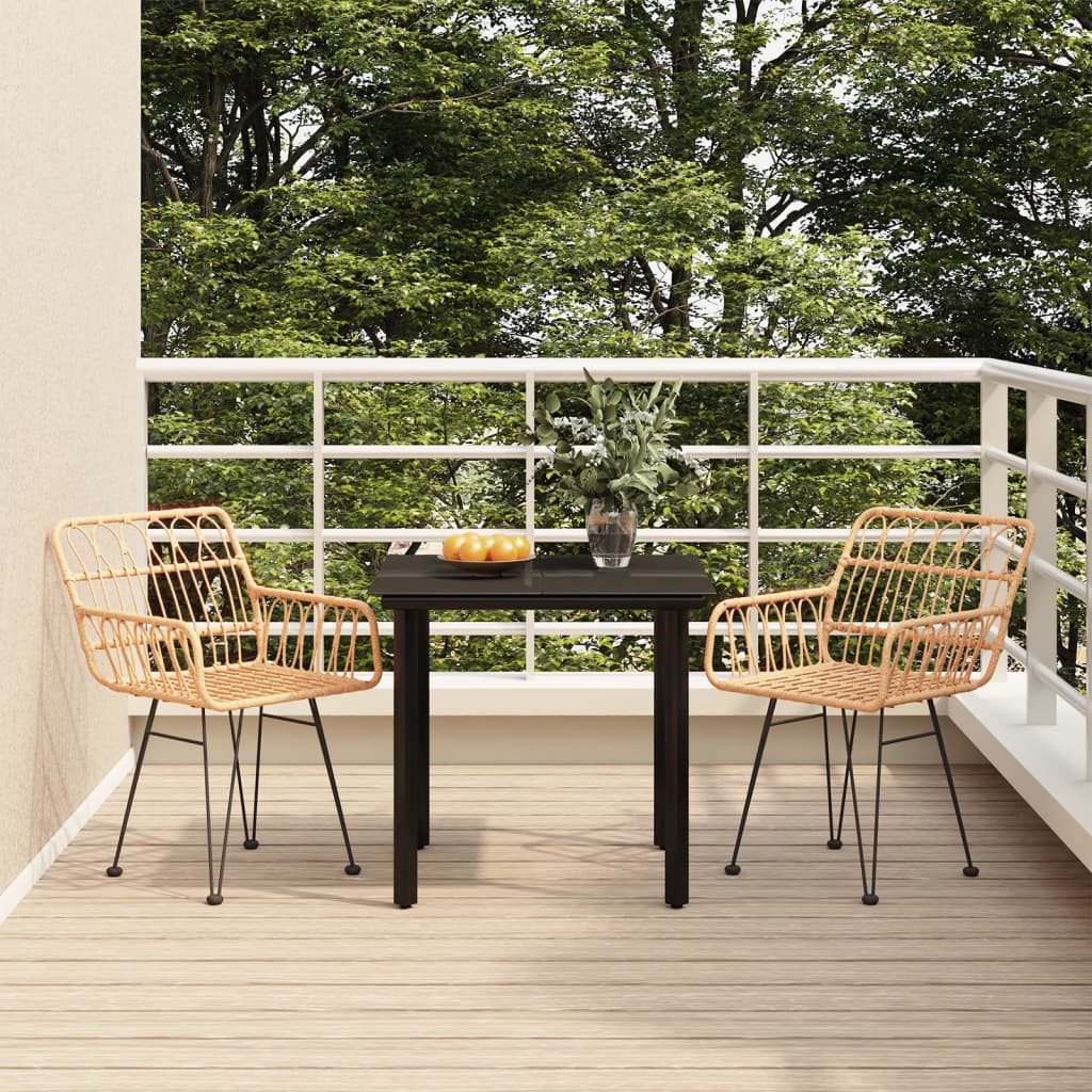 Elegant 3 Piece Garden Dining Set Relaxing Seating Modern Living 