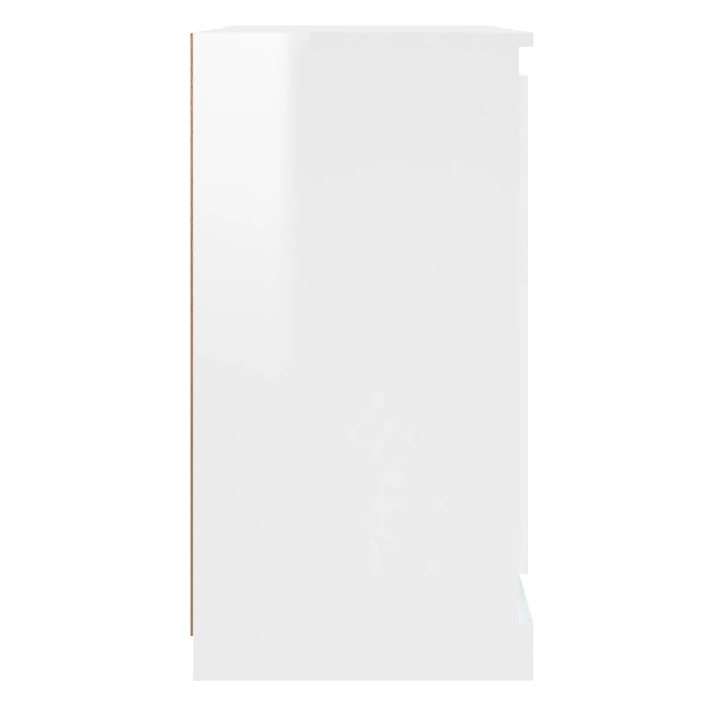 Contemporary Set of 2 White Engineered Wood Buffets