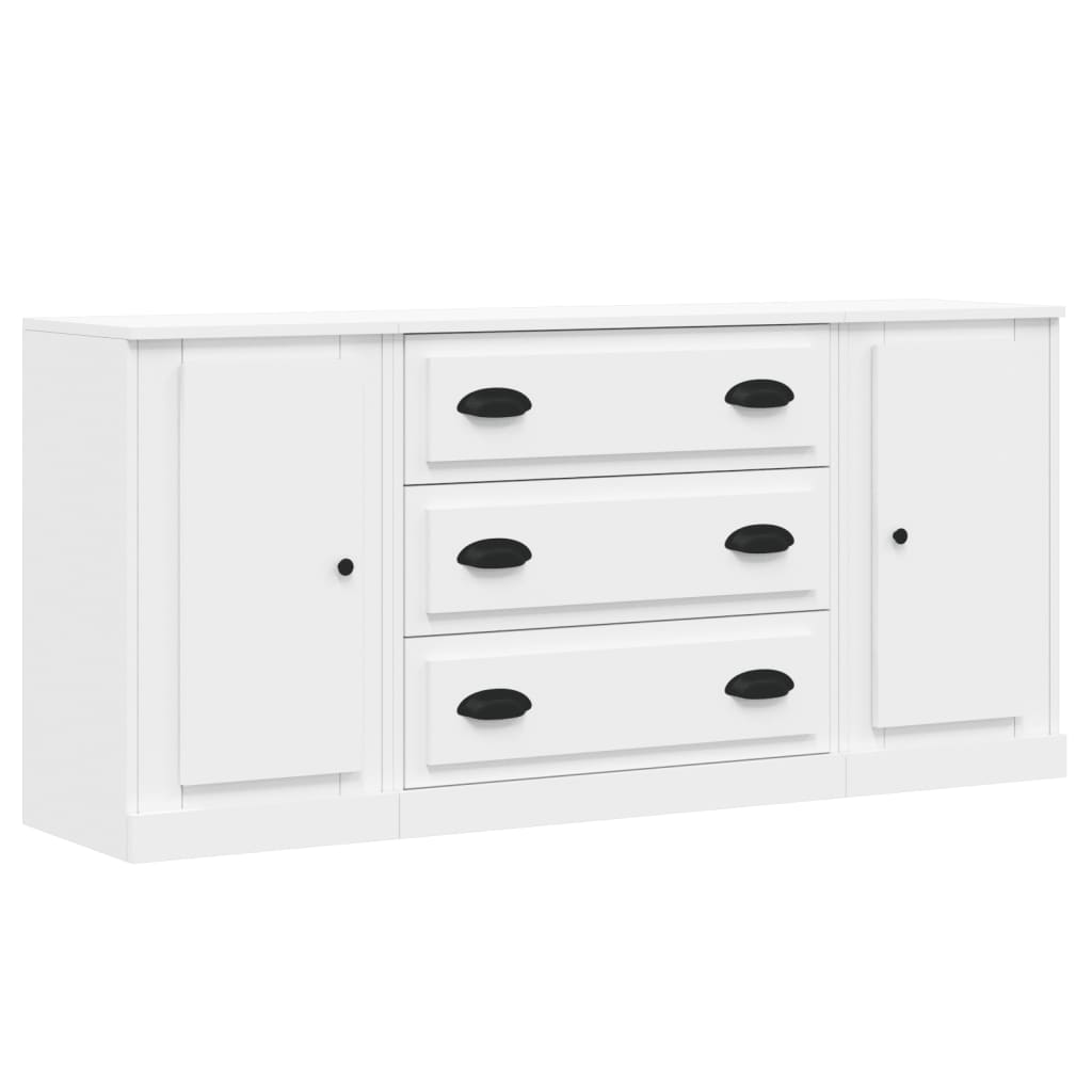 Elegant 3-Piece White Engineered Wood Dining Ensemble