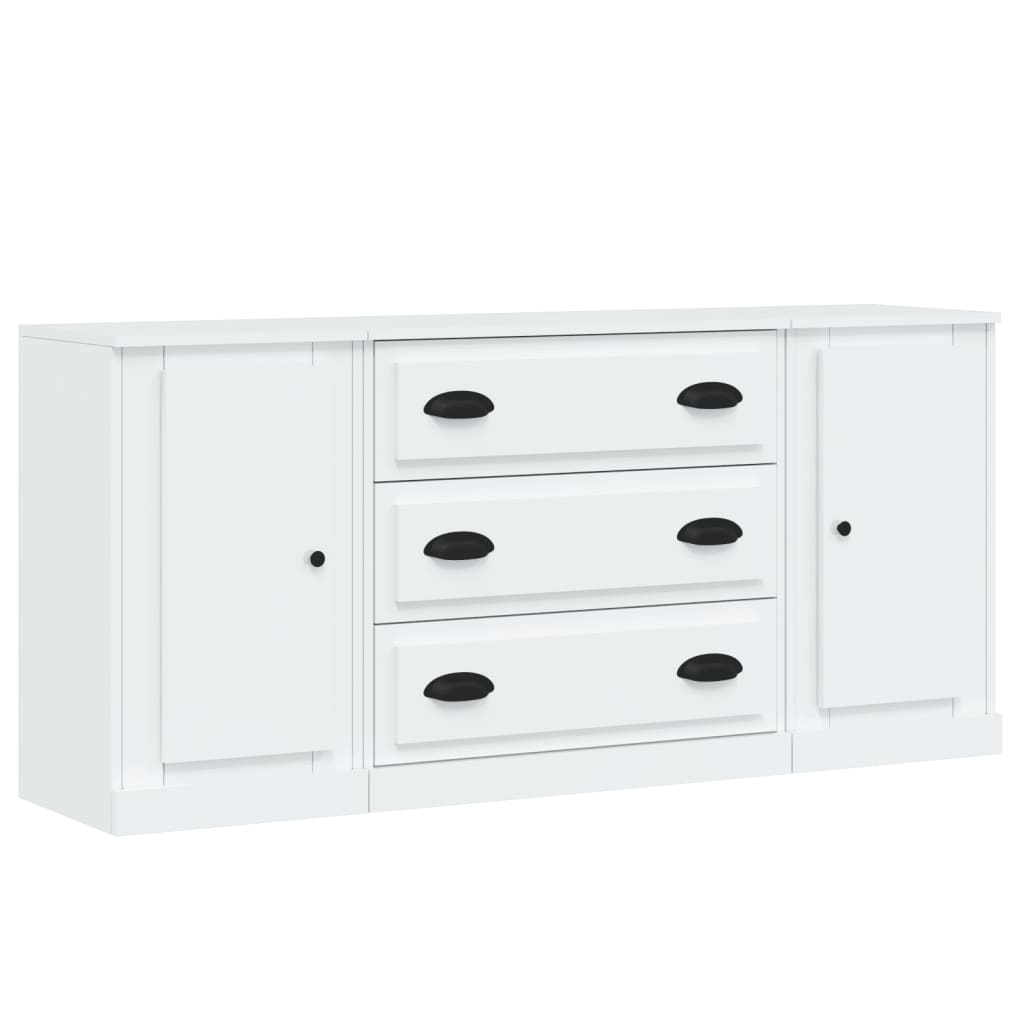 Elegant 3-Piece White Engineered Wood Dining Ensemble