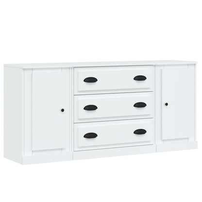 Elegant 3-Piece White Engineered Wood Dining Ensemble