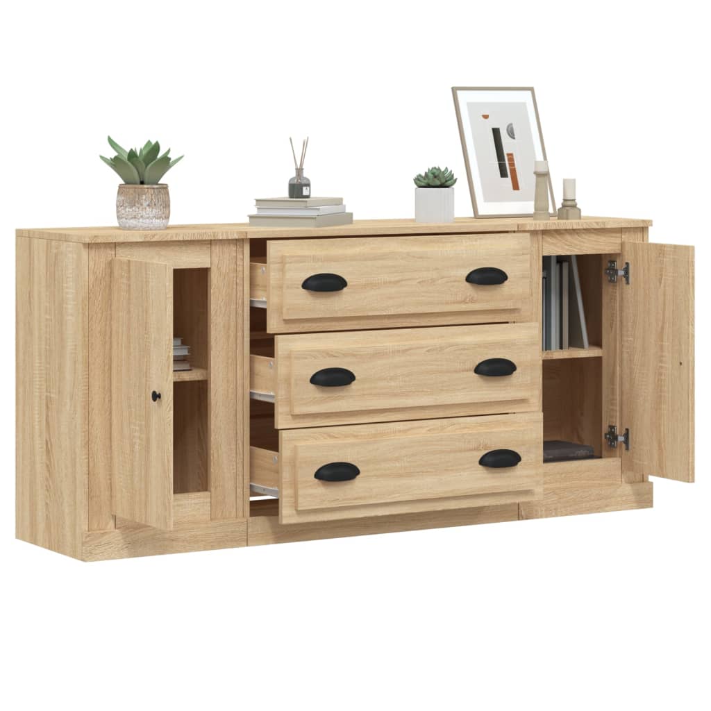 Elegant 3-Piece White Engineered Wood Dining Ensemble