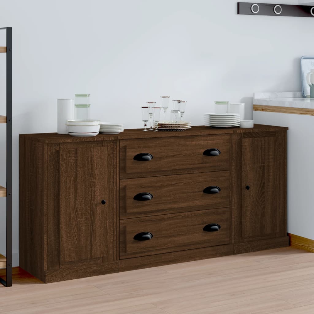 Elegant 3-Piece White Engineered Wood Dining Ensemble