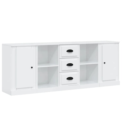 Elegant 3-Piece White Engineered Wood Sideboard Set