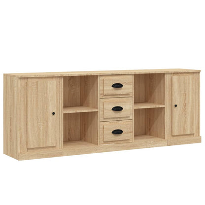 Elegant 3-Piece White Engineered Wood Sideboard Set
