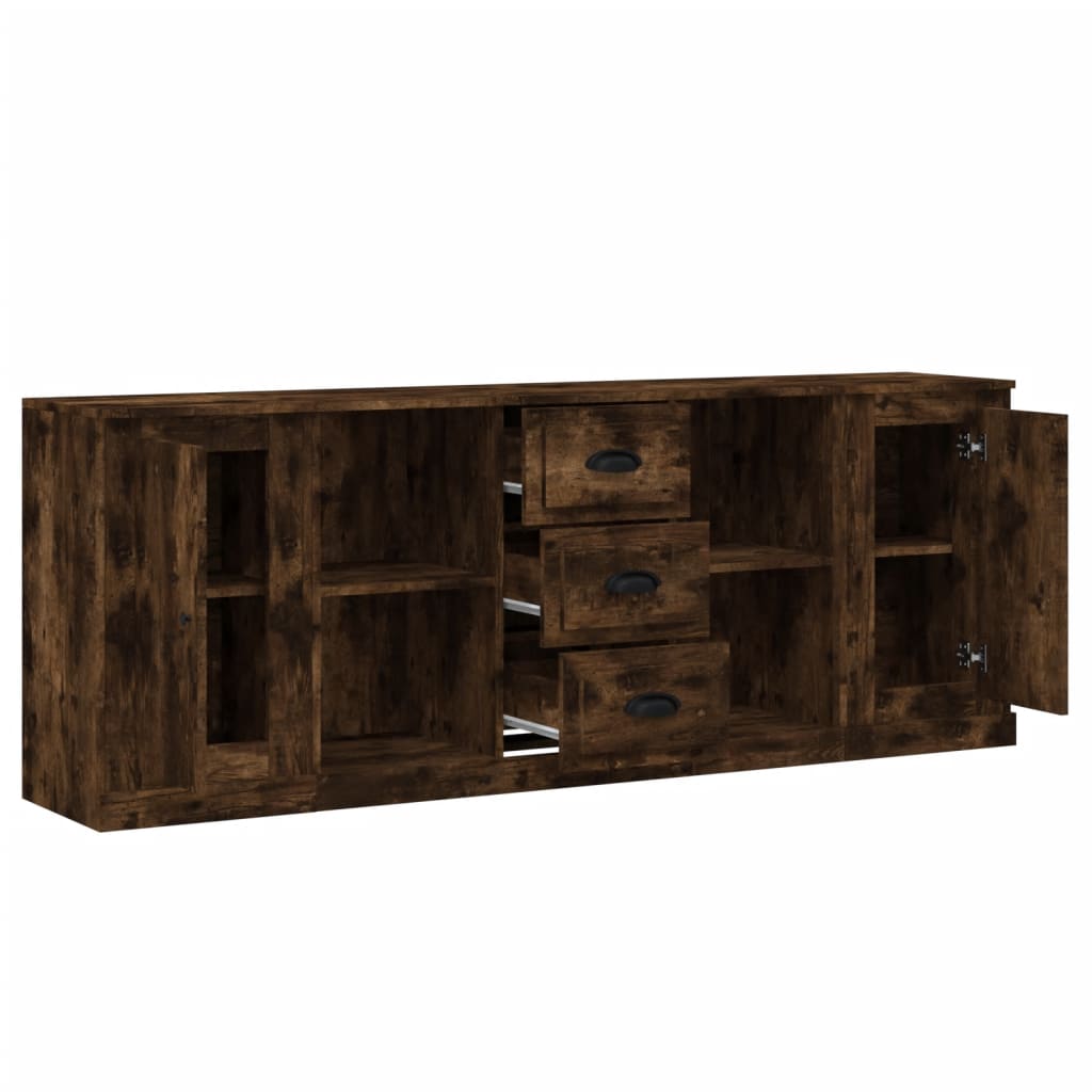 Elegant 3-Piece White Engineered Wood Sideboard Set