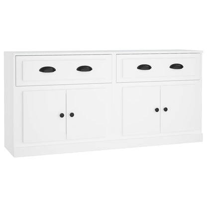 Elegant 2-Piece White Engineered Wood Sideboard Set