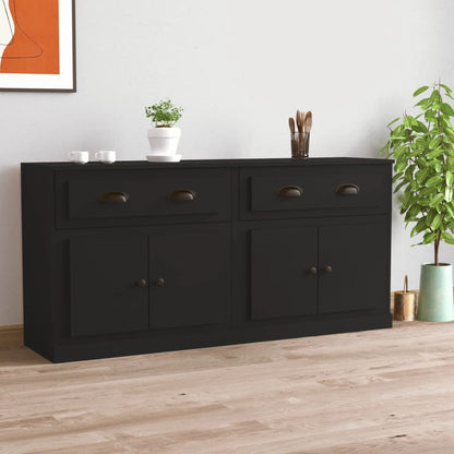 Elegant 2-Piece White Engineered Wood Sideboard Set