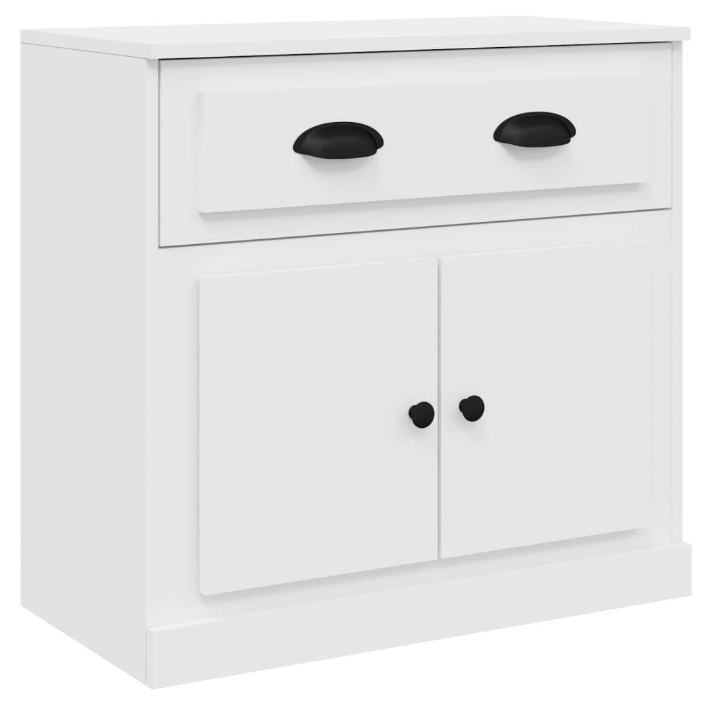 Contemporary Trio of White Engineered Wood Sideboards