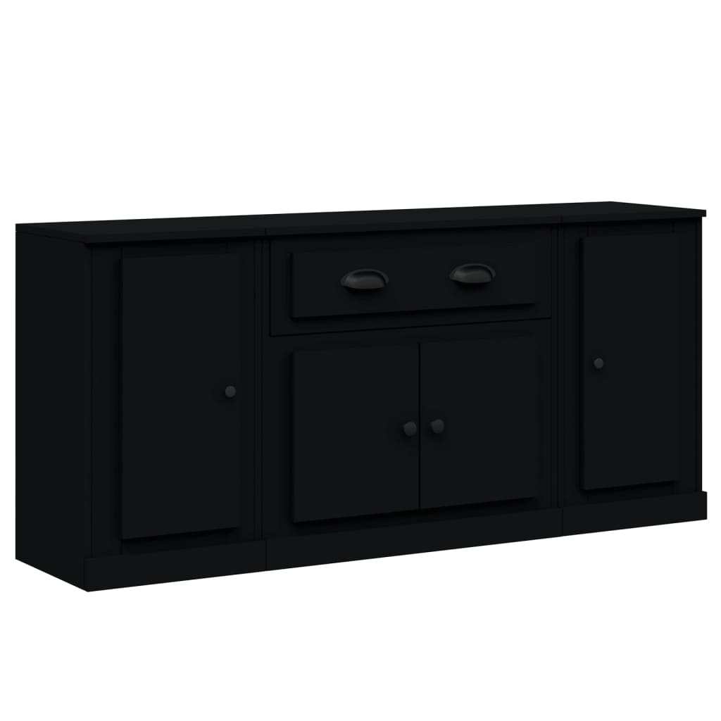 Contemporary Trio of White Engineered Wood Sideboards