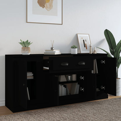 Contemporary Trio of White Engineered Wood Sideboards