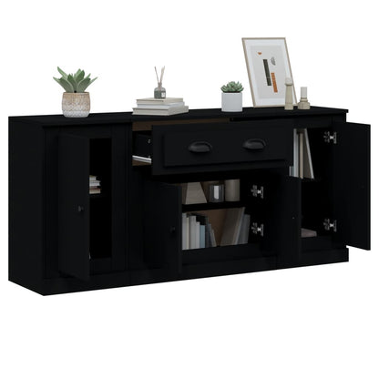 Contemporary Trio of White Engineered Wood Sideboards