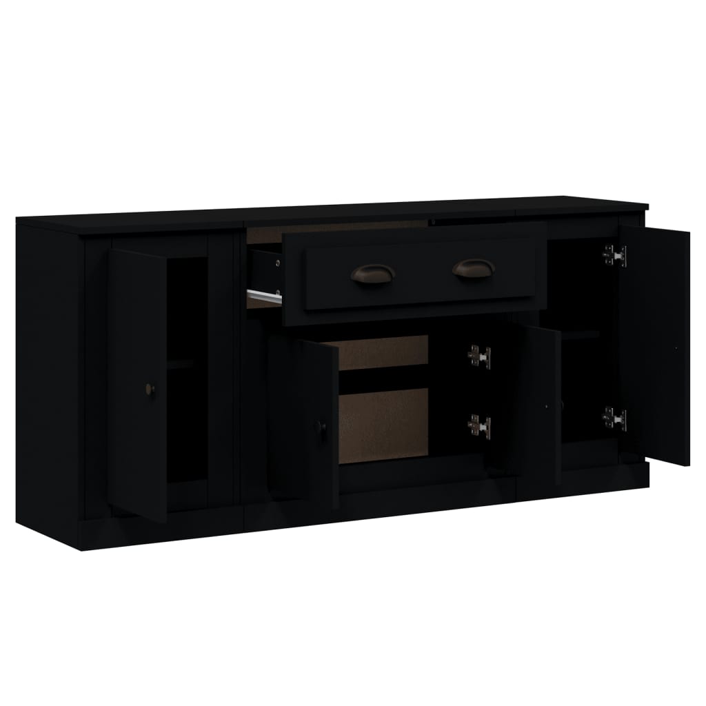 Contemporary Trio of White Engineered Wood Sideboards