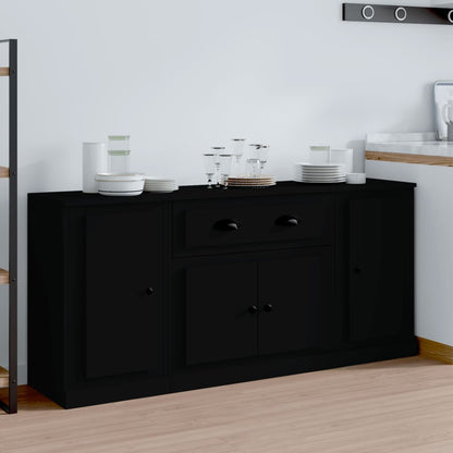 Contemporary Trio of White Engineered Wood Sideboards