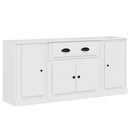 Contemporary Trio of White Engineered Wood Sideboards