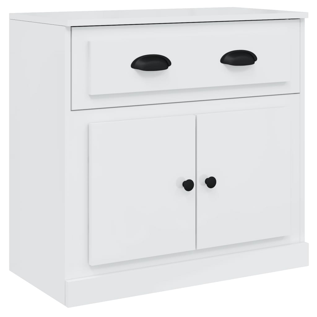 Contemporary Trio of White Engineered Wood Sideboards