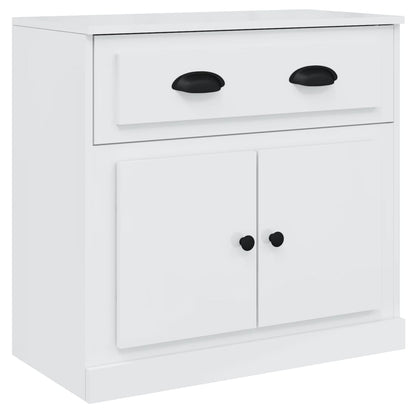 Contemporary Trio of White Engineered Wood Sideboards