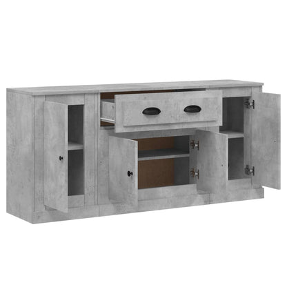 Contemporary Trio of White Engineered Wood Sideboards
