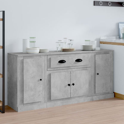 Contemporary Trio of White Engineered Wood Sideboards