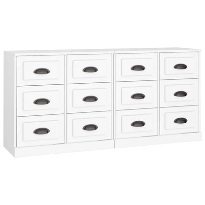 Contemporary 2 Pcs of White Engineered Wood Sideboards