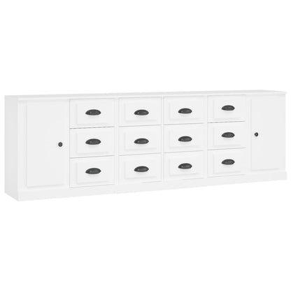 Contemporary 3 Pcs of White Engineered Wood Sideboards