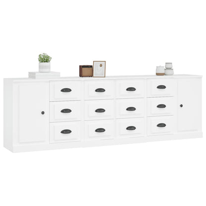 Contemporary 3 Pcs of White Engineered Wood Sideboards