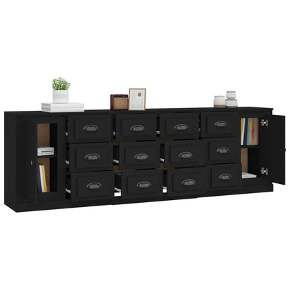 Contemporary 3 Pcs of White Engineered Wood Sideboards
