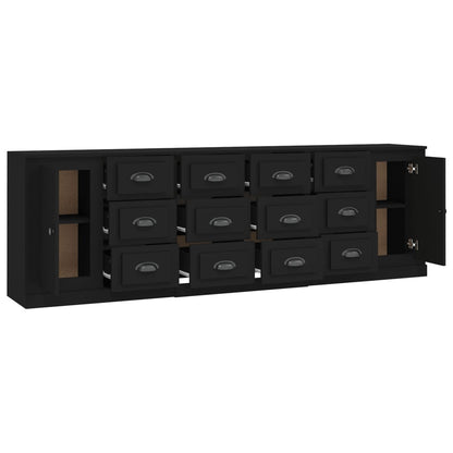 Contemporary 3 Pcs of White Engineered Wood Sideboards