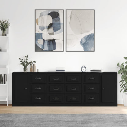 Contemporary 3 Pcs of White Engineered Wood Sideboards
