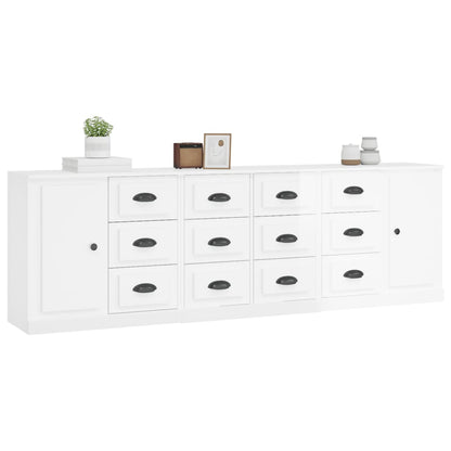 Contemporary 3 Pcs of White Engineered Wood Sideboards