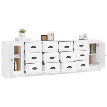 Contemporary 3 Pcs of White Engineered Wood Sideboards