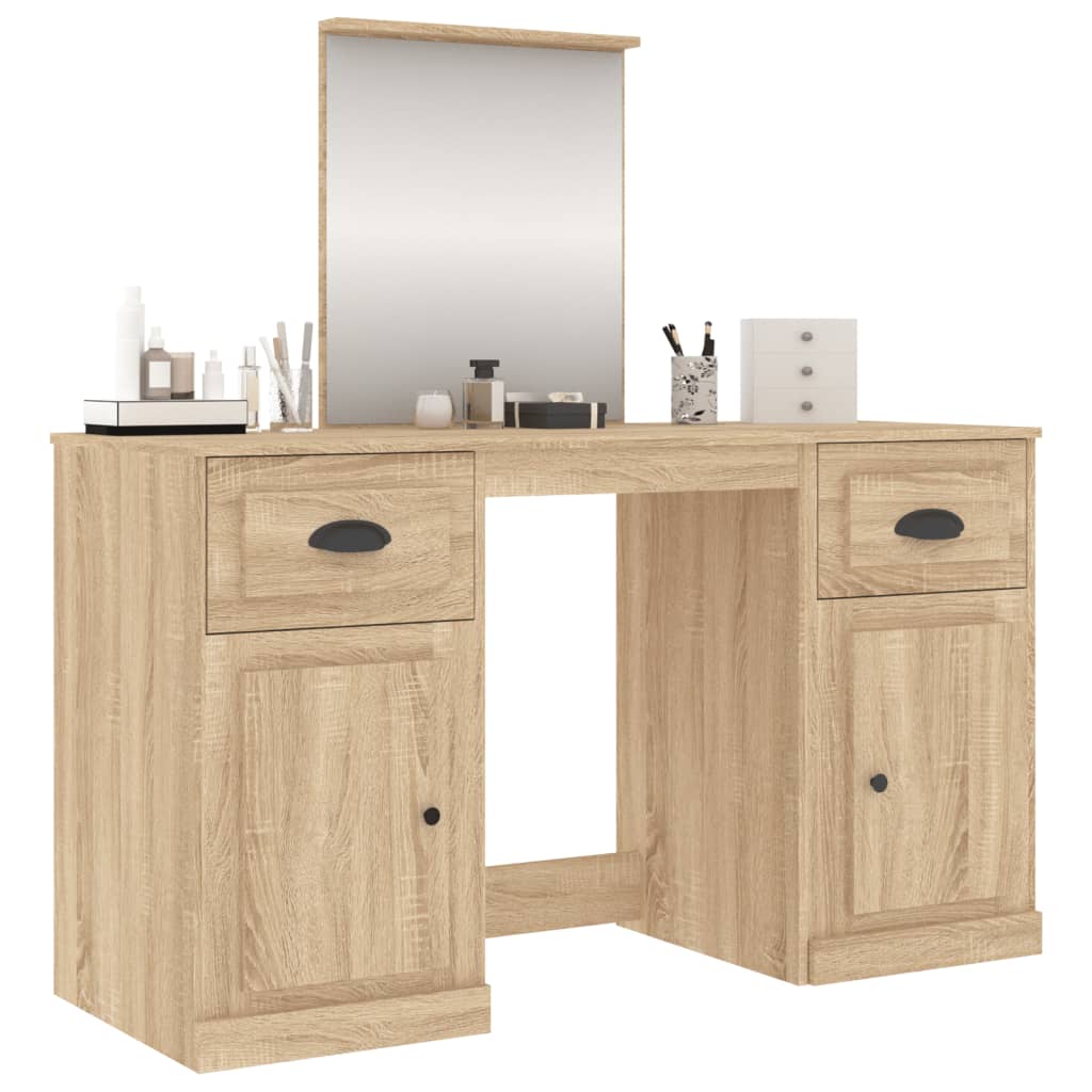 Classic White Vanity: A Stylish Dressing Table with Mirror