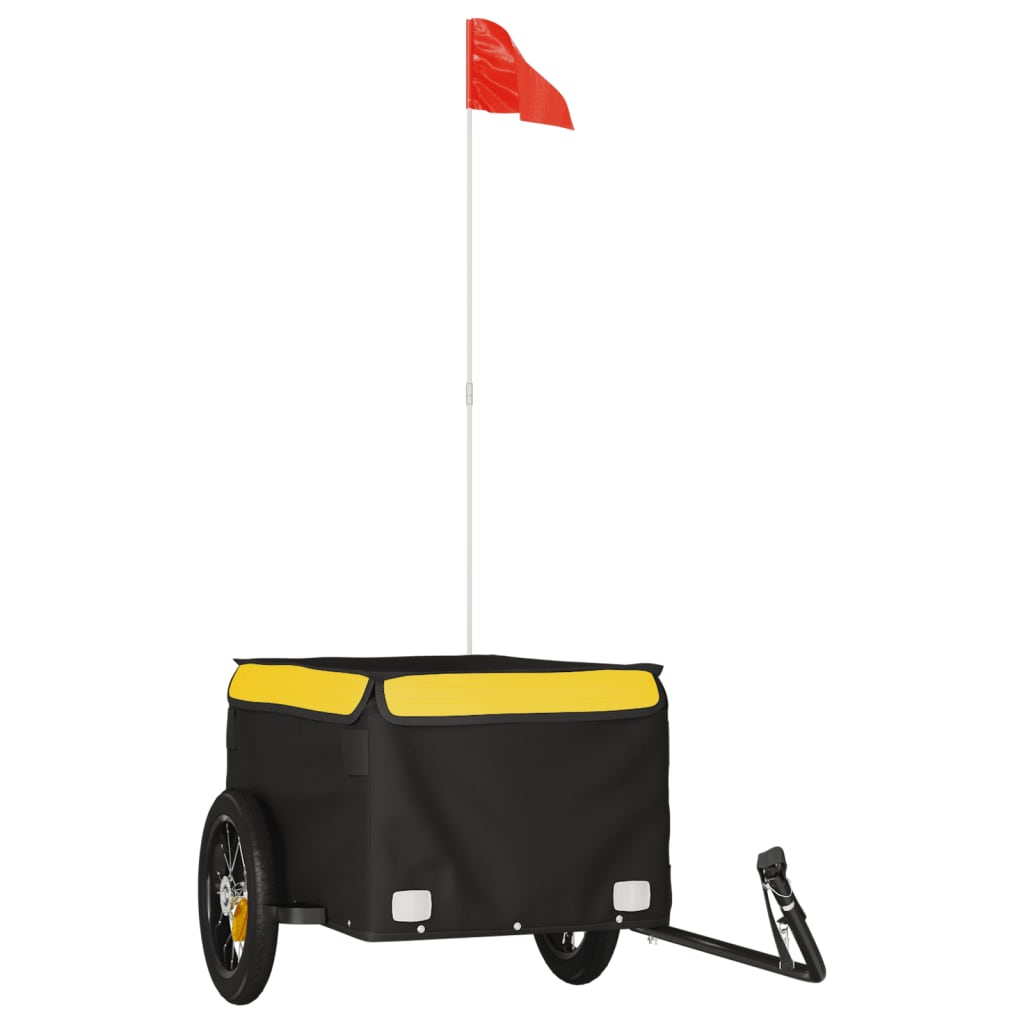Bike Cargo Trailer Black and Yellow Iron - 120×54×44cm